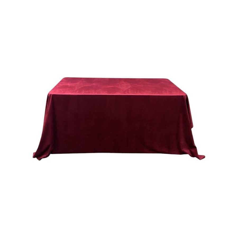 Obrus welur kwadrat bordo/burgund
